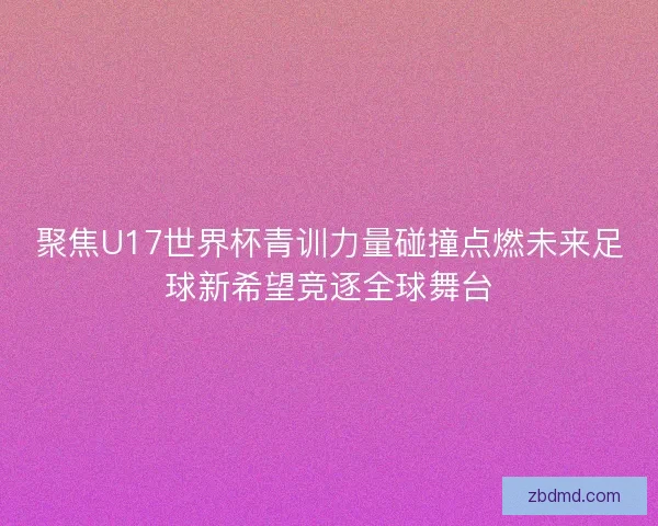 聚焦U17世界杯青训力量碰撞点燃未来足球新希望竞逐全球舞台